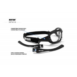 Antifog Goggles with Optical Insert AF366A - convertible to mask - Bertoni Italy