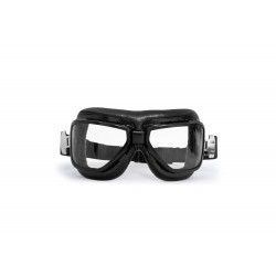 Motorradbrille für Brillenträger mit Sehstärke AF194A -  schwarz Stahl Metall Rahmen - Bertoni Italy