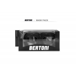 Motorradbrille für Brillenträger mit Sehstärke AF194A -  schwarz Stahl Metall Rahmen - pack - Bertoni Italy