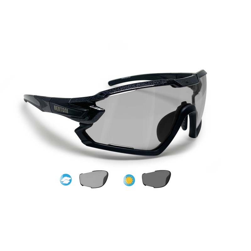 Photochrome Polarisierte Sportbrille mit Sehstärke QUASAR PFT