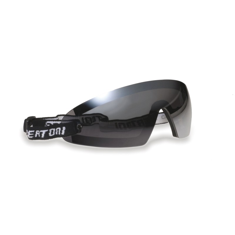 AF112 Antibeschlag - Motorradbrille für Helm verstellbares Gummiband schwarz, Gummi, Rauchglas Antibeschlag Bertoni Motorradbrille mit stoßfesten Gläsern 