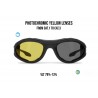 Gafas de Moto Fotocromaticas Polarizadas con lentes amarillas - inserto de espuma extraíble - by Bertoni Italy P125FTA