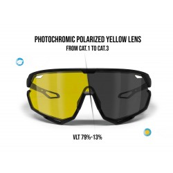 Sportbrille mit Breiten Photochrom Polarisiert Gelb Linsen ALPHA 01Y