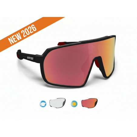 Occhiali Ciclismo Running MTB da Vista Fotocromatici Lente Specchiata Rossa GEMINI 03PHR