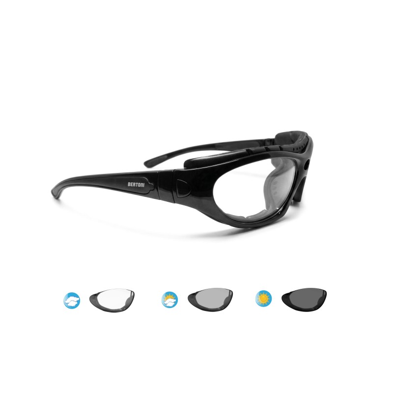 Lunettes de sport photochromiques avec bandeau élastique et clip optique F366N