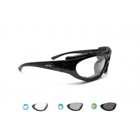 Lunettes de sport photochromiques avec bandeau élastique et clip optique F366N