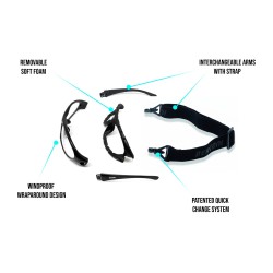 Lunettes de sport photochromiques avec bandeau élastique et clip optique F366N