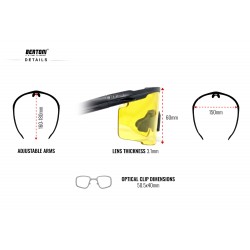 Gafas Protectoras Balistica de Seguridad para Disparar - Golf - Tennis Clip Optico Lentes Graduadas Bertoni Italy – SH890N SOS