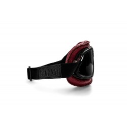 AF196RS Masque Moto Cuir Rouge - Verres fumè