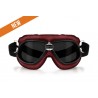 AF196RS Masque Moto Cuir Rouge - Verres fumè
