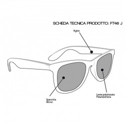 Polarisierten Kinderbrille FT46J - Golfbrille, Skibrille, Motorradbrille und Fahrradbrille - technisches Blatt - Bertoni Italy