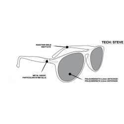 Occhiali Moda Vintage STEVE - Replica Steve McQueen - scheda tecnica - Bertoni Italy