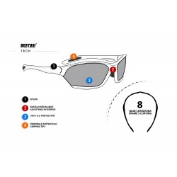 Occhiali Antiriflesso AR338A - Moto Sci Ciclismo Running - scheda tecnica - Bertoni Italy