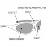 Antibeschlag Sportbrille AF158 - Motorradbrille Skibrille Schiessbrille - Technisches Datenblatt - Bertoni Italy